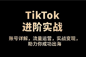 TikTok进阶实战课:账号详解,流量运营,实战变现,助力你成功出海
