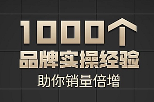 1000个品牌实操经验,助你销量倍增