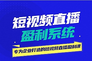 短视频直播盈利系统,专为企业打造的短视频直播盈利课