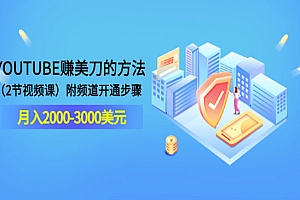 YOUTUBE赚美刀的方法:月入2000-3000美元(2节视频课)附频道开通步骤