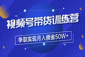 收费4980的《视频号带货训练营》争取实现月入佣金50W+(课程+资料+工具)