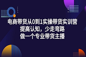 电商带货从0到1实操带货实训营:提高认知,少走弯路,做一个专业带货主播