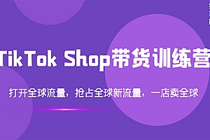 TikTok Shop带货训练营,打开全球流量,抢占全球新流量 一店卖全球