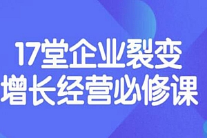 《盈利增长17堂必修课》企业裂变增长的经营智慧,带你了解增长的本质