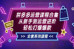 拼多多运营课程合集:从新手到运营进阶,轻松打爆爆款(全套系统课程)