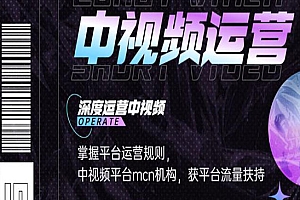 0基础5天学会中视频创作,深度运营中视频,掌握平台运营规则(价值599元)