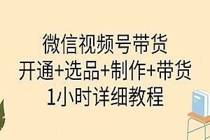 微信视频号带货:开通+选品+制作+带货