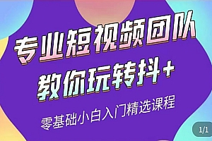 专业短视频团队教你玩转抖+0基础小白入门精选课程(价值399元)