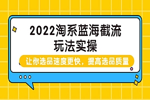 2022淘系蓝海截流玩法实操:让你选品速度更快,提高选品质量