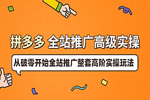 拼多多全站推广高级实操:从破零开始全站推广整套高阶实操玩法