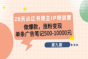 《小红书爆款涨粉变现课》单条广告笔记500-10000