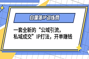 《自媒体IP训练营》公域引流+私域成交+IP打法+开单赚钱