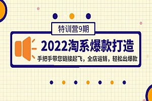 《淘系爆款打造特训营》手把手带您链接起飞,全店运销,轻松出爆款