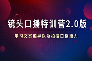 《镜头口播特训营2.0版》学习文案编导以及拍摄口播能力