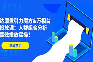 《达摩盘引力魔方+万相台投放课》人群组合分析,高效投放实操