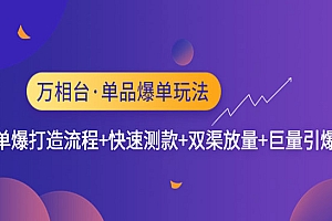 《单品爆单玩法》单爆打造流程+快速测款+双渠放量+巨量引爆