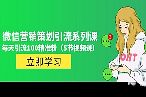 《微信营销策划引流系列课》每天引流100精准粉,价值百万