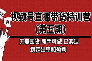 《视频号直播带货特训营》无需囤货+新手可做+出单和盈利