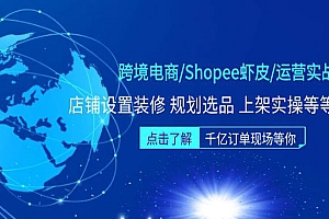 《Shopee虾皮运营实战训练营》店铺设置装修 规划选品 上架实操等等