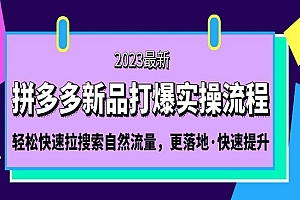 《拼多多新品打爆技术》轻松快速拉搜索自然流量,更落地·快速提升