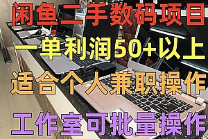 《闲鱼二手数码项目》个人副业低保收入一单50+以上,工作室批量放大操作
