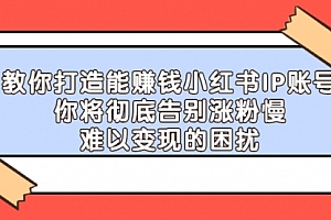 打造能赚钱小红书IP账号:你将彻底告别涨粉慢,难以变现的困扰