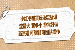 《小红书铺货玩法实战课》流量大 竞争小 非常好做 新赛道 可复制 可团队操作