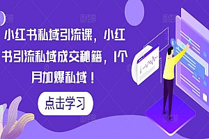 《小红书私域引流课》小红书引流私域成交秘籍,1个月加爆私域!