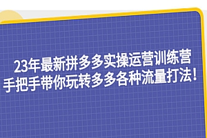 《拼多多实操运营训练营》手把手带你玩转多多各种流量打法