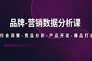 《品牌营销数据分析课》行业洞察-竞品分析-产品开发-爆品打造