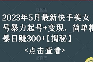 快手暴力起号 变现2023五月最新玩法,简单粗暴 日入300