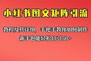 新手也能日引50 的【小红书图文矩阵引流法】!超详细理论 实操的课程