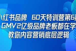 小红书品牌 60天特训营第6期 GMV2亿级品牌老板都在学 教你内容营销底层逻辑