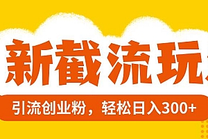 全新截流玩法,精准引流创业粉,轻松日入300