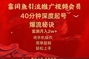 闲鱼暴力引流推广视频会员,能做到日入2W+,操作简单