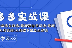 拼多多·实战课:万人团玩法/截流自然流/最新强付费打法/最新原价卡大促..