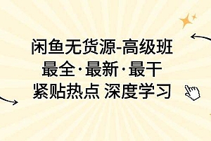 闲鱼无货源-高级班,最全·最新·最干,紧贴热点 深度学习(17节课)