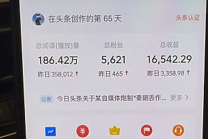 AI撸头条,轻松日入3000+无脑操作,当天起号,第二天见收益。