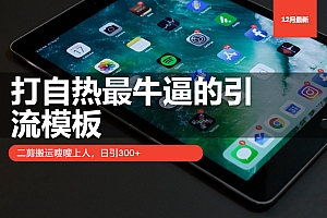 打自热最牛逼的引流模板,日引300+,二剪搬运嗖嗖上人