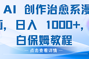 AI 创作治愈系漫画,日入 1000+,小白保姆教程