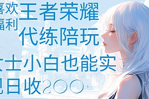 王者荣耀代打陪练喜欢王者的福利边玩还能多个收入女士小白也能轻松实现日收200+