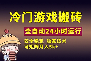 冷门游戏全自动搬砖,独家技术,稳定无风险,可矩阵月入5k,小白可做