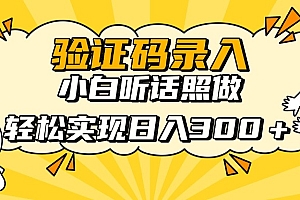 验证码录入,小白听话照做,轻松实现日入300+