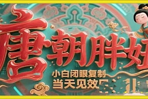 用AI克隆“唐朝胖妞”日更3条,平台疯狂推流,小白闭眼复制,当天见效,日入1k+