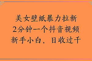 美女壁纸暴力拉新2分钟一个抖音视频新手小白,日收过千