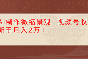 利用AI制作微缩场景视频老项目复活1条视频变现2千多