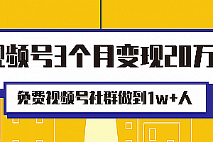 从0到1学视频号运营实操,免费视频号社群做到1w+人,并3个月变现20万+