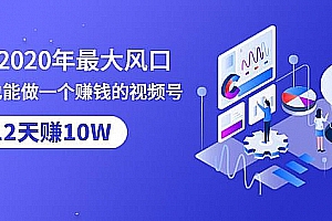 抓住2020年最大风口,小白也能做一个赚钱视频号,12天赚10W(赠送爆款拆解)