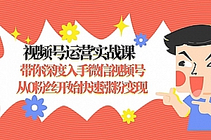 狼叔视频号运营实战课,带你深度入手微信视频号1.0,从0粉丝开始快速涨粉变现