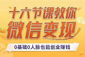 十六节课教你零基础微信变现 0基础0人脉也能创业赚钱